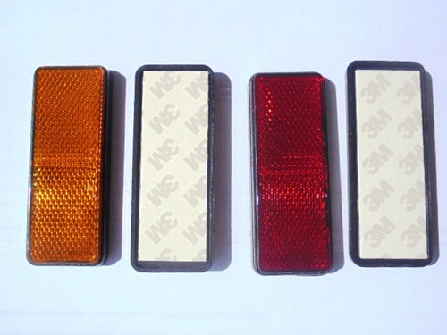 Amber Rectangle Reflector w/ Adhesive