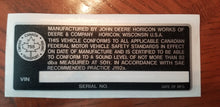 Load image into Gallery viewer, John Deere Snowmobile VIN Decals